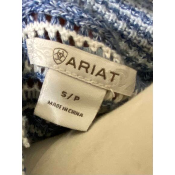 ARIAT Sarah Sweater Vest White & Blue Women's Size Small Ombré knit Duster - Picture 4 of 9